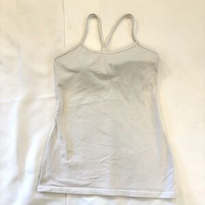 Lululemon Y Strap Tank Top build in Bra - white sz. 8